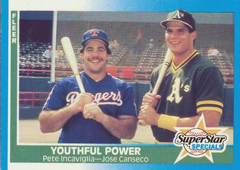 1987 Fleer - Glossy #625 Youthful Power (Pete Incaviglia / Jose Canseco) Front