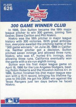 1987 Fleer - Glossy #626 Don Sutton / Phil Niekro Back