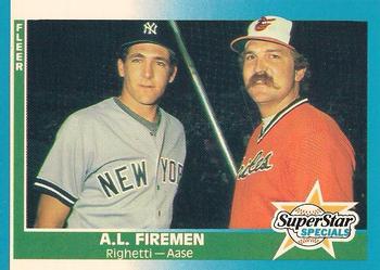 1987 Fleer - Glossy #627 A.L. Firemen (Dave Righetti / Don Aase) Front