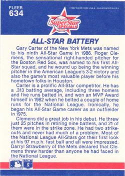 1987 Fleer - Glossy #634 Gary Carter / Roger Clemens Back