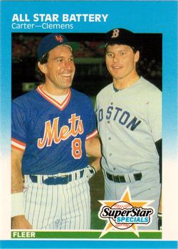 1987 Fleer - Glossy #634 Gary Carter / Roger Clemens Front