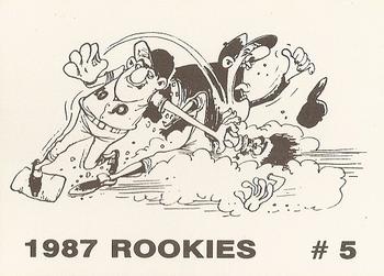 1987 Rookies (Cartoon Back, unlicensed) #5 Matt Nokes Back