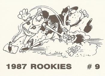 1987 Rookies (Cartoon Back, unlicensed) #9 Ellis Burks Back