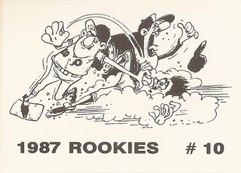 1987 Rookies (Cartoon Back, unlicensed) #10 Billy Ripken Back