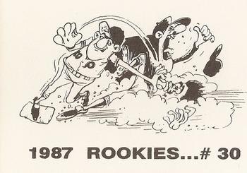 1987 Rookies (Cartoon Back, unlicensed) #30 Benito Santiago Back