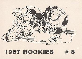 1987 Rookies (Cartoon Back, unlicensed) #8 Casey Candaele Back