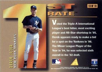 1996 Pinnacle - 1st Rate (First Rate) #13 Derek Jeter Back