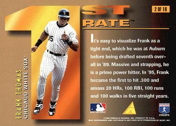1996 Pinnacle - 1st Rate (First Rate) #2 Frank Thomas Back
