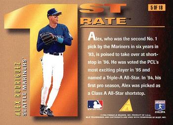 1996 Pinnacle - 1st Rate (First Rate) #5 Alex Rodriguez Back