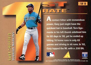 1996 Pinnacle - 1st Rate (First Rate) #7 Gary Sheffield Back