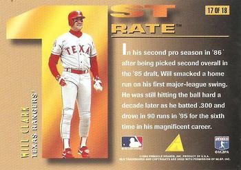 1996 Pinnacle - 1st Rate (First Rate) #17 Will Clark Back