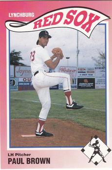 1990 SportsPrint Lynchburg Red Sox #15 Paul Brown Front