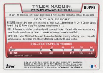 2012 Bowman Draft Picks & Prospects - Chrome Draft Picks #BDPP9 Tyler Naquin Back