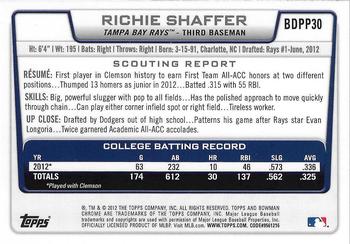 2012 Bowman Draft Picks & Prospects - Chrome Draft Picks #BDPP30 Richie Shaffer Back