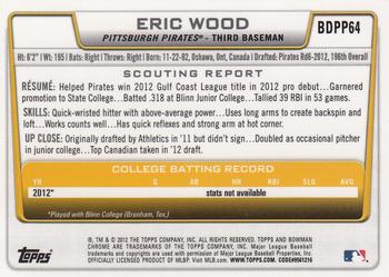 2012 Bowman Draft Picks & Prospects - Chrome Draft Picks #BDPP64 Eric Wood Back