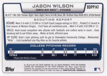 2012 Bowman Draft Picks & Prospects - Chrome Draft Picks #BDPP147 Jason Wilson Back