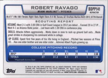 2012 Bowman Draft Picks & Prospects - Chrome Draft Picks Refractors #BDPP141 Robert Ravago Back