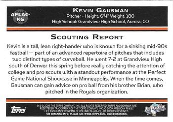 2012 Bowman Draft Picks & Prospects - AFLAC All-American Classic Autographs #AFLAC-KG Kevin Gausman Back
