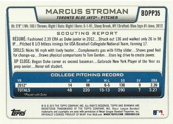 2012 Bowman Draft Picks & Prospects - Draft Picks #BDPP35 Marcus Stroman Back