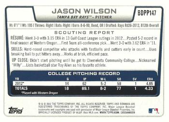 2012 Bowman Draft Picks & Prospects - Draft Picks #BDPP147 Jason Wilson Back