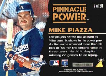 1996 Pinnacle - Pinnacle Power #7 Mike Piazza Back