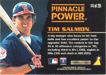 1996 Pinnacle - Pinnacle Power #14 Tim Salmon Back