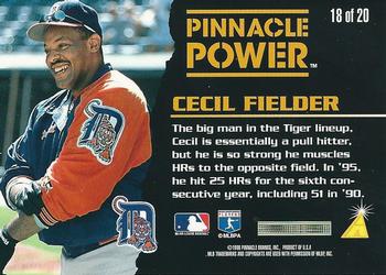 1996 Pinnacle - Pinnacle Power #18 Cecil Fielder Back