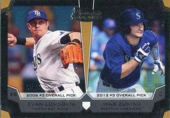 2012 Bowman Draft Picks & Prospects - Dual Top 10 Picks #TP-LZ Evan Longoria / Mike Zunino Front