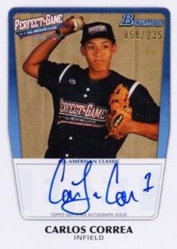 2012 Bowman Draft Picks & Prospects - Perfect Game All-American Classic Autographs #AAC-CC Carlos Correa Front