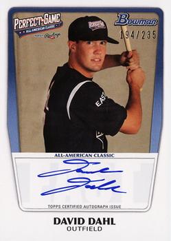 2012 Bowman Draft Picks & Prospects - Perfect Game All-American Classic Autographs #AAC-DD David Dahl Front