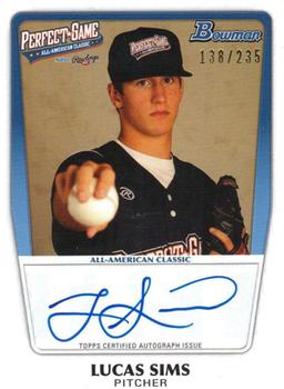2012 Bowman Draft Picks & Prospects - Perfect Game All-American Classic Autographs #AAC-LS Lucas Sims Front