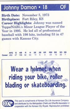1996 Kansas City Royals Police #NNO Johnny Damon Back