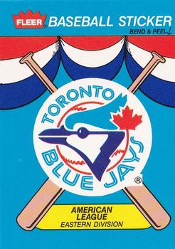 1989 Fleer - Team Stickers #NNO Toronto Blue Jays Front