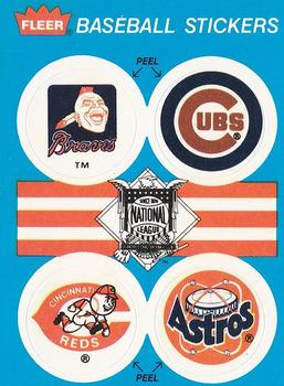1989 Fleer - Team Stickers #NNO NL: Atlanta Braves / Chicago Cubs / Cincinnati Reds / Houston Astros Front