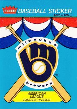 1989 Fleer - Team Stickers #NNO Milwaukee Brewers Front