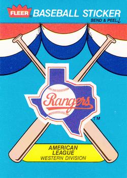 1989 Fleer - Team Stickers #NNO Texas Rangers Front