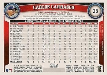 2011 Topps - Black Border #28 Carlos Carrasco Back