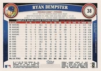 2011 Topps - Black Border #38 Ryan Dempster Back