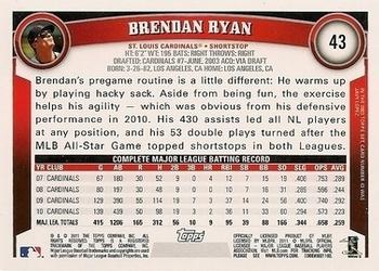 2011 Topps - Black Border #43 Brendan Ryan Back