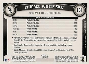 2011 Topps - Black Border #161 Chicago White Sox Back