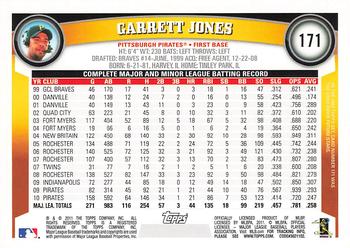 2011 Topps - Black Border #171 Garrett Jones Back