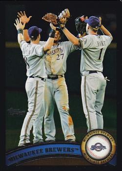 2011 Topps - Black Border #187 Milwaukee Brewers Front