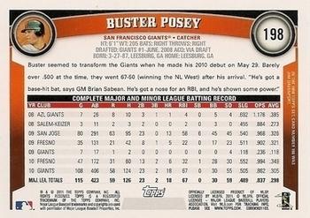 2011 Topps - Black Border #198 Buster Posey Back