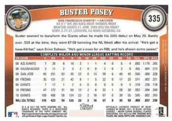 2011 Topps - Black Border #335 Buster Posey Back