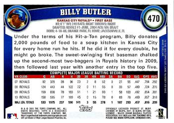 2011 Topps - Black Border #470 Billy Butler Back
