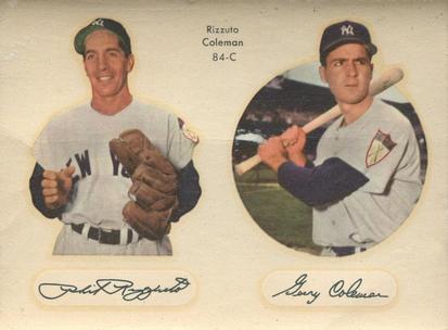1952 Star-Cal Small Decals #84-C Phil Rizzuto / Gerry Coleman Front