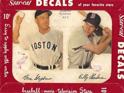 1952 Star-Cal Small Decals #85-C Vern Stephens / Billy Goodman Front