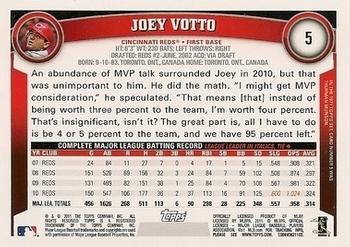 2011 Topps - Diamond Anniversary Limited Edition #5 Joey Votto Back