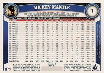 2011 Topps - Diamond Anniversary Limited Edition #7 Mickey Mantle Back