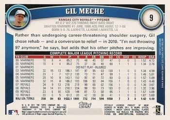 2011 Topps - Diamond Anniversary Limited Edition #9 Gil Meche Back